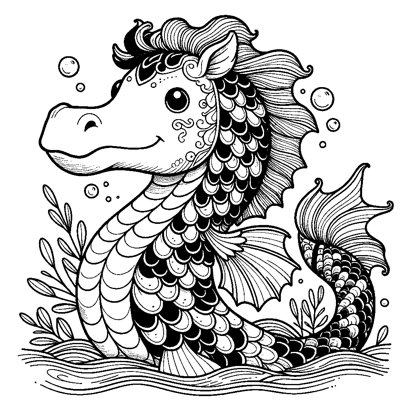 A Hippocampus — A Horse With A Fish Tail Swimming