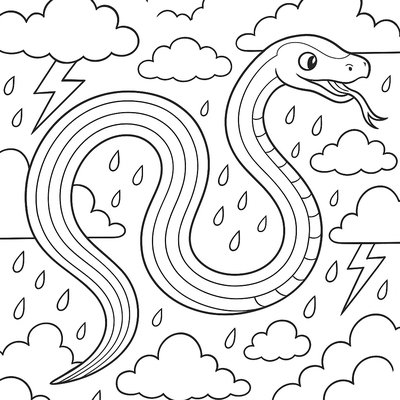 Rainbow Serpent Arcing Across Stormy Spring Sky