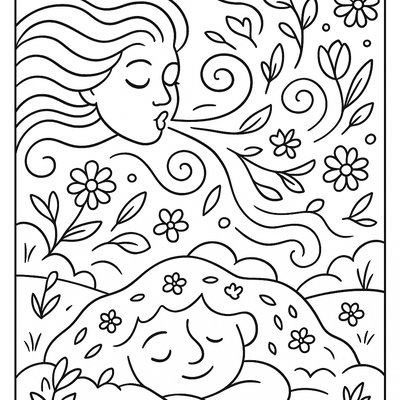 Wind Spirit Bringing Spring Breezes To Wake Sleeping Earth