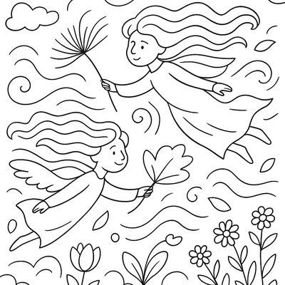 Wind Spirits Carrying Spring Seeds Across The Sky