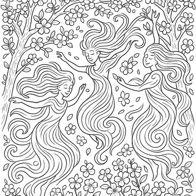 Wind Spirits Dancing Through Spring Blossoms On Trees