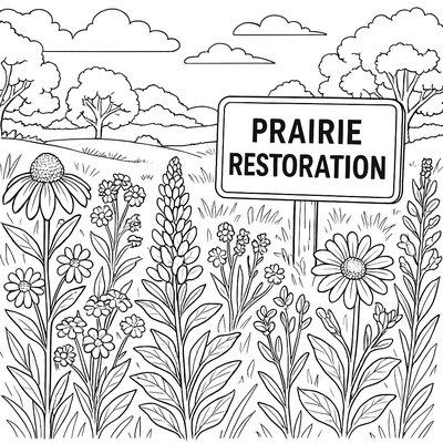 A Prairie Restoration Project With Native Wildflowers
