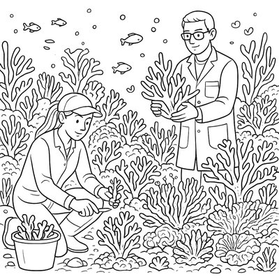Coral Reef Restoration With Scientists And Healthy Coral