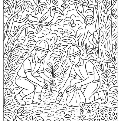Rainforest Scene Showing Conservation Efforts