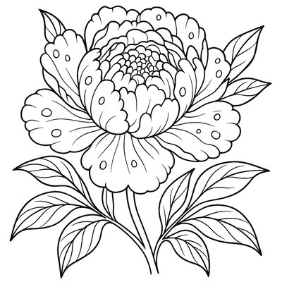 A Detailed Peony Flower In Full Bloom With Water Droplets