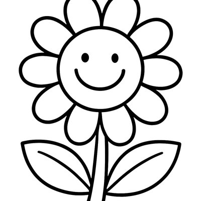 A Simple Sunflower With A Smiling Face