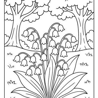Lily Of The Valley Flowers Growing Under Trees