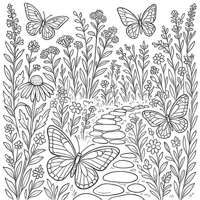 Butterfly Garden With Native Wildflowers