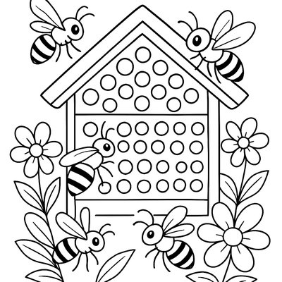 Mason Bee House With Native Bees