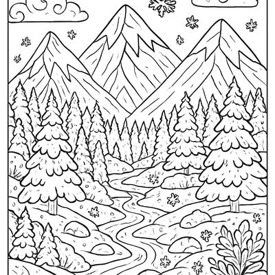 A Snowy Mountain Landscape
