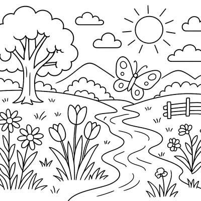 A Spring Landscape With All The Signs Of May