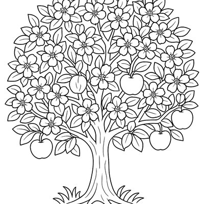 An Apple Tree Blooming With Pink And White Flowers