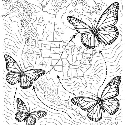 Butterfly Migration Map With Routes