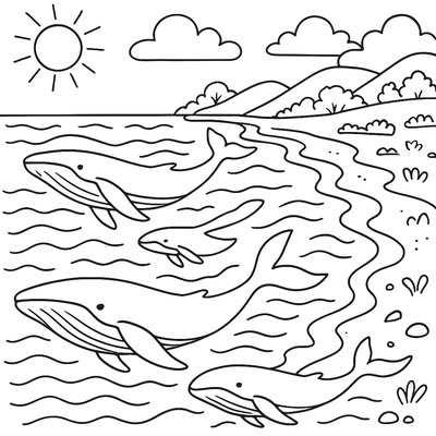 Whale Migration Along Coastline