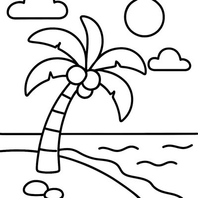 A Palm Tree On A Beach