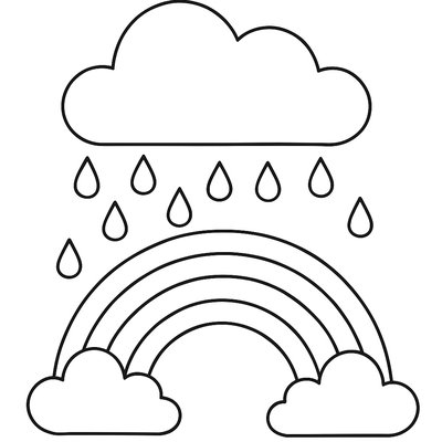April Shower Clouds With Rainbow Appearing