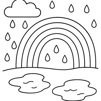 Spring Rain Shower With Puddles And Earthworms Emerging