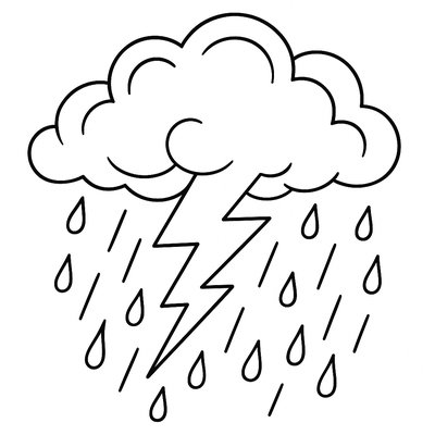 Spring Thundercloud With Lightning And Rain