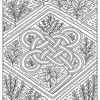 Intricate Knot Garden Design With Herbs