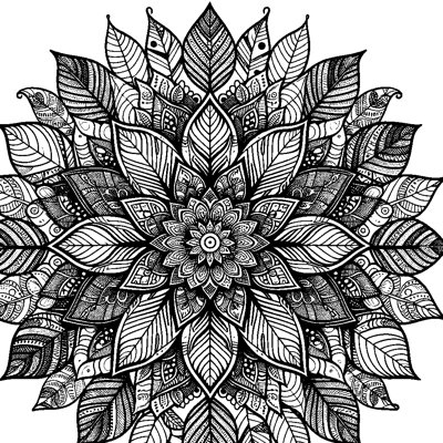 A Nature-themed Mandala With Leaves