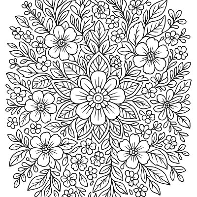 Mandala Design With Spring Flower Motifs