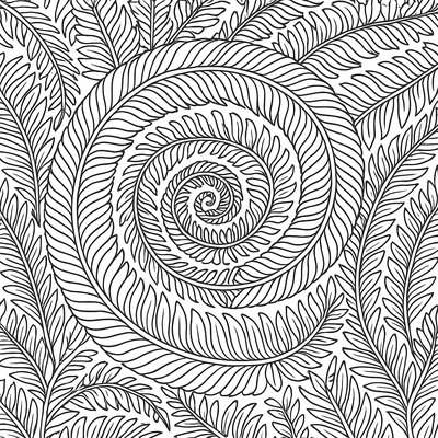 Intricate Fern Fronds Spiral Pattern