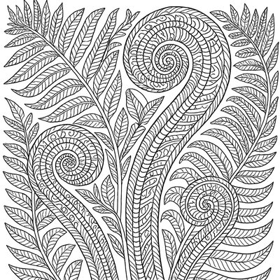 Intricate Patterns Found In Fern Fronds Unfurling In Spring