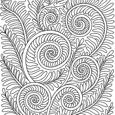 Spiral Pattern Of Unfurling Fern Fronds In Forest