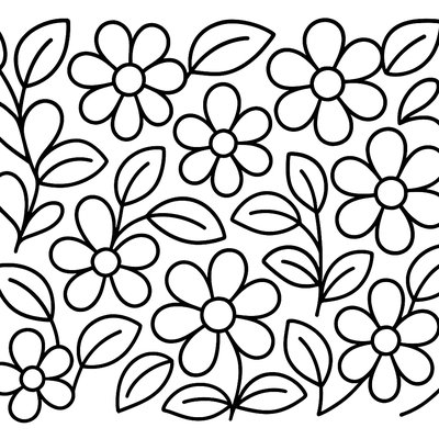 Repeating Flower And Leaf Border Design