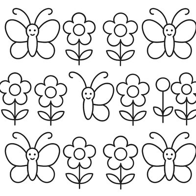 Repeating Pattern Of May Flowers: Daisies, Roses, And Lilacs