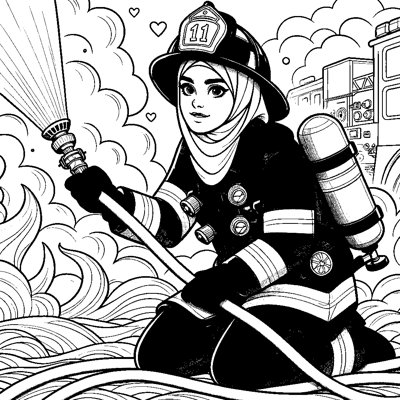 A Firefighter Putting Out A Fire