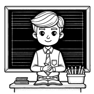 A Teacher At A Chalkboard