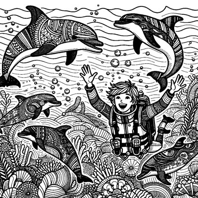 A Marine Biologist Swimming With Dolphins