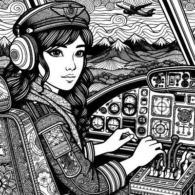 A Pilot In A Cockpit Flying Over Mountains