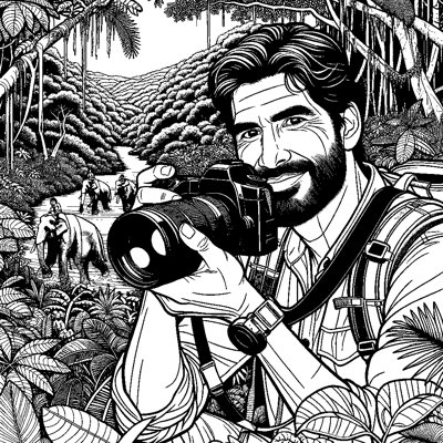 A Wildlife Photographer In The Jungle With A Camera