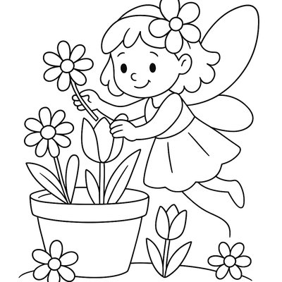 Flower Fairy Decorator Arranging Spring Blooms