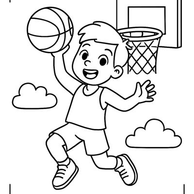 A Basketball Player Dunking