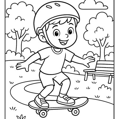 A Child Learning To Skateboard In A Park