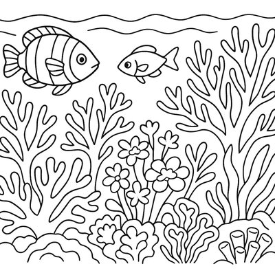 Coral Reef Blooming With New Spring Growth And Fish