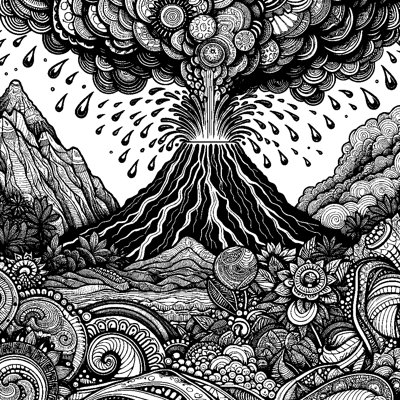 A Volcano Erupting With Lava Flowing