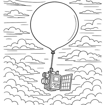 A Weather Balloon Collecting Atmospheric Data Above Clouds