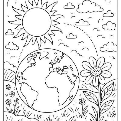 Diagram Showing Earth's Position Causing Spring Season Changes