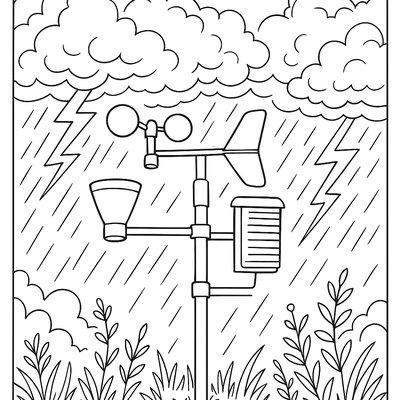 Weather Station Measuring Spring Rainfall