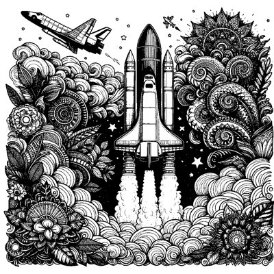 A Space Shuttle Launching With Flames And Smoke
