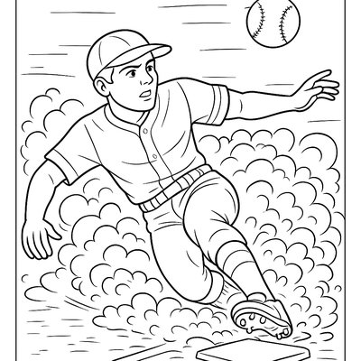 A Baseball Player Sliding Into Home Plate With Dust Clouds