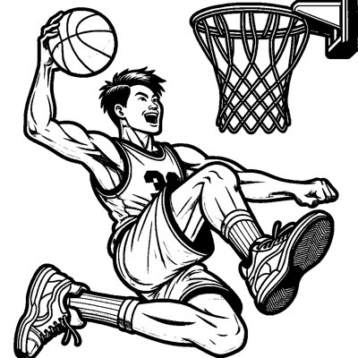 A Basketball Player Doing A Slam Dunk