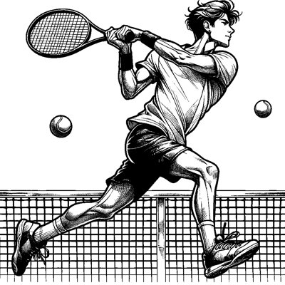 A Tennis Player Hitting A Ball Over A Net