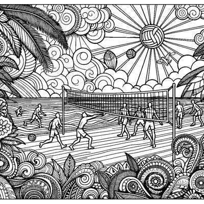 A Volleyball Game On The Beach