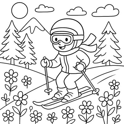 The Last Ski Day Of Spring With Flowers Blooming At The Base