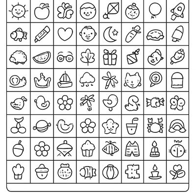 A Chart Showing 100 Squares In A 10 By 10 Grid With Fun Icons In Each Square